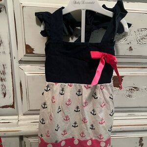 Navy and Pink Anchor Dress